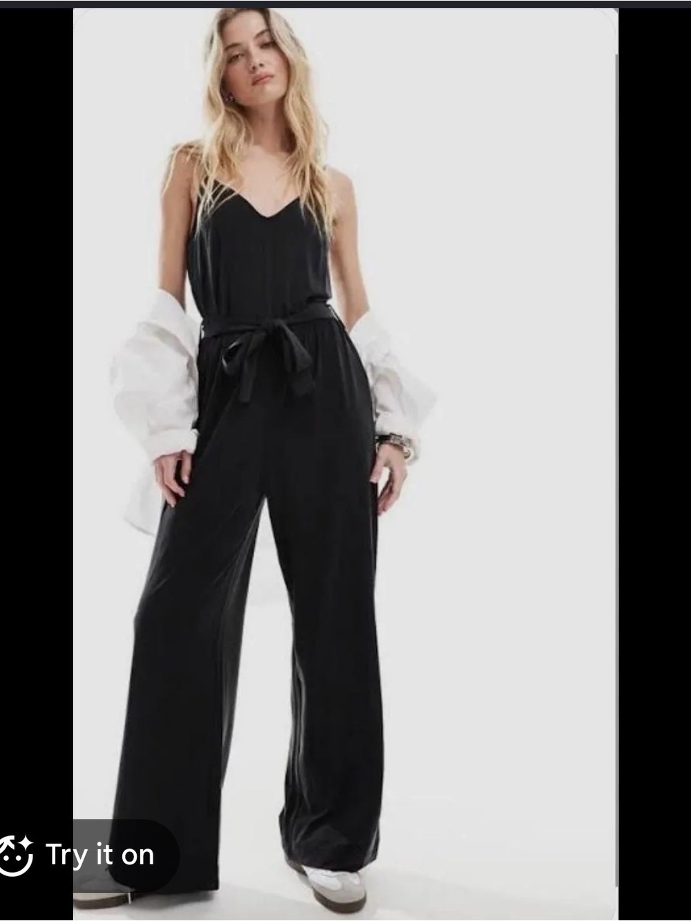 & Other Stories Paris Atelier Black Relaxed Leg Stretch Jumpsuit size 6
